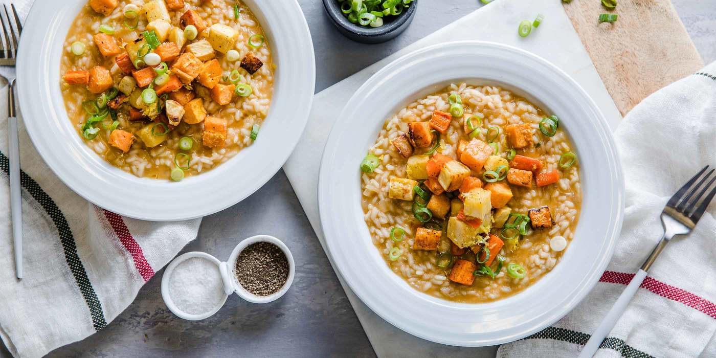 Creamy Miso Risotto with Roasted Winter Vegetables Creamy Miso Risotto with Roasted Winter Vegetables
