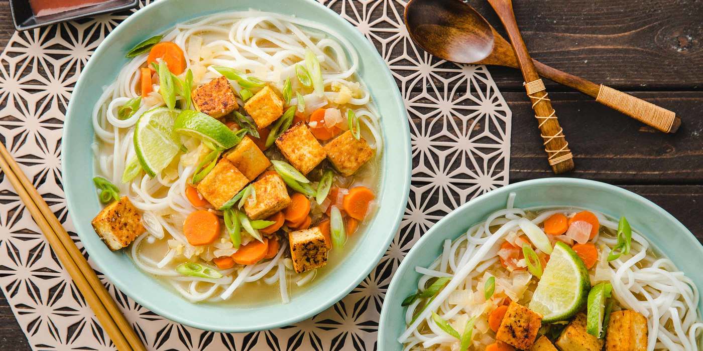 Ginger Lemongrass Noodles with Coconut Broth & Sriracha Tofu Ginger Lemongrass Noodles with Coconut Broth & Sriracha Tofu