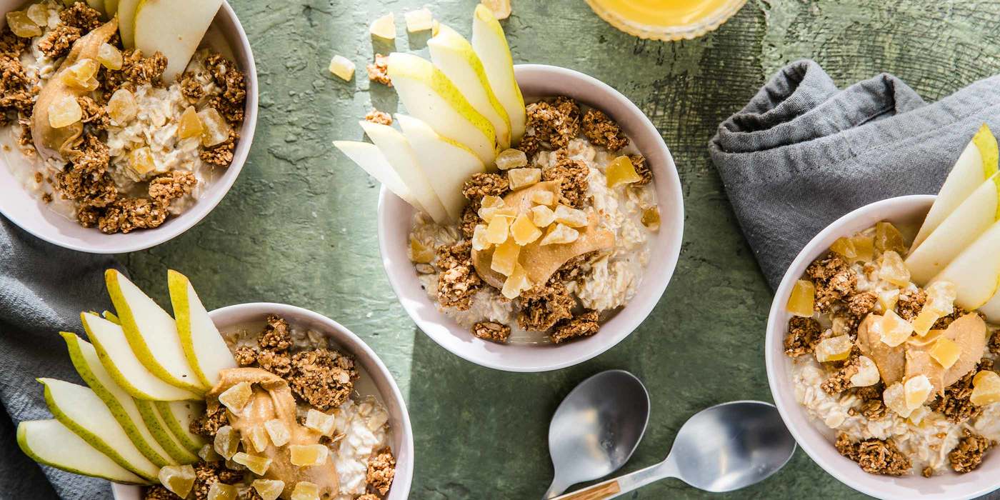 Maple Ginger Overnight Oats with Pear & Ancient Grain Granola Maple Ginger Overnight Oats with Pear & Ancient Grain Granola