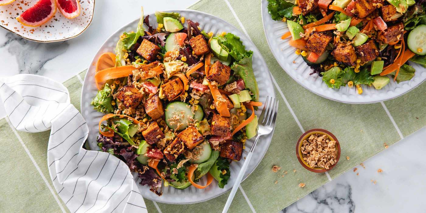 Rainbow Salad with BBQ Tofu & Blood Orange Balsamic Vinaigrette Rainbow Salad with BBQ Tofu & Blood Orange Balsamic Vinaigrette