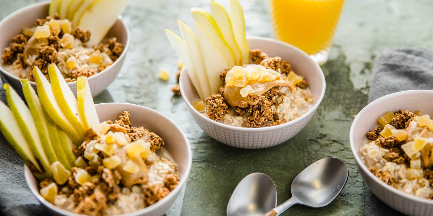 Ginger Pear Overnight Oats with Tart Cherries & Tahini Ginger Pear Overnight Oats with Tart Cherries & Tahini
