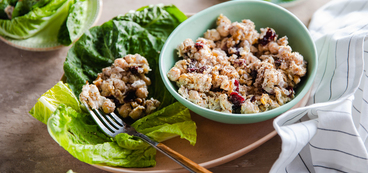 Chickpea Lettuce Cups with Dried Cranberries and Walnuts