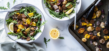 Sheet Pan Roasted Sausages with Peppers & Yukon Gold Potatoes