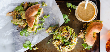 Avocado Sushi Bagels with Smoked Nori Spice & Kimchi