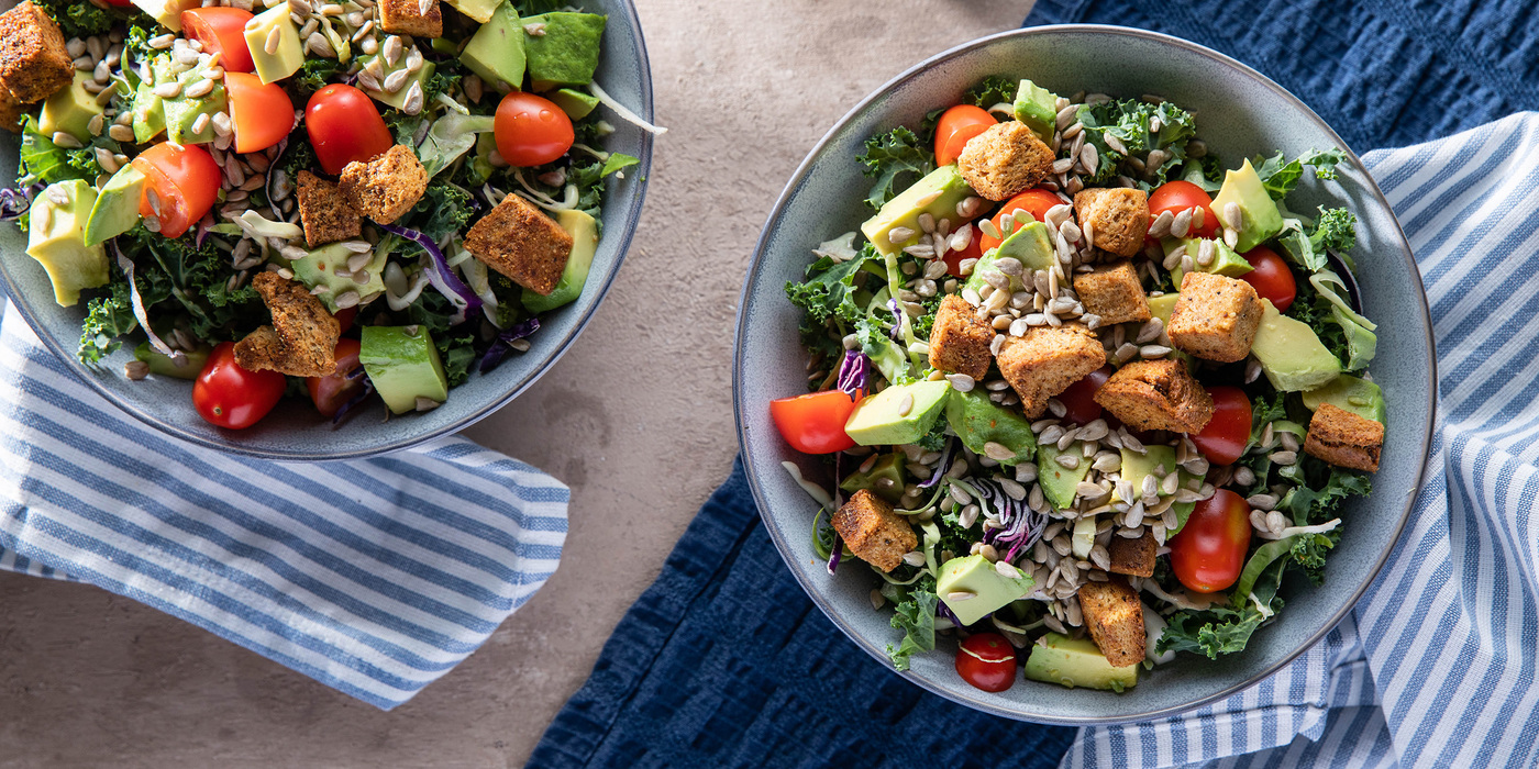 Thai Kale Chopped Salads with Avocado & Peanut Dressing Thai Kale Chopped Salads with Avocado & Peanut Dressing