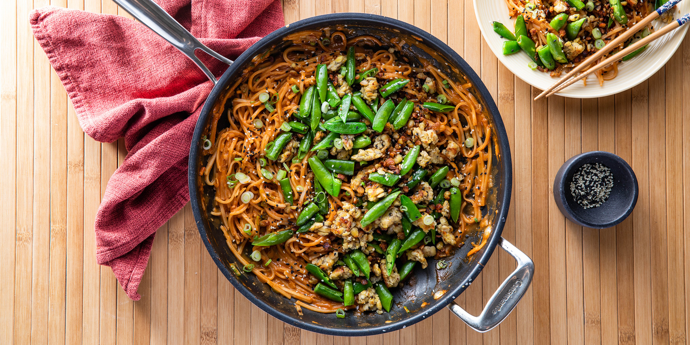 Gochujang Peanut Noodles with Tempeh & Snap Peas Gochujang Peanut Noodles with Tempeh & Snap Peas