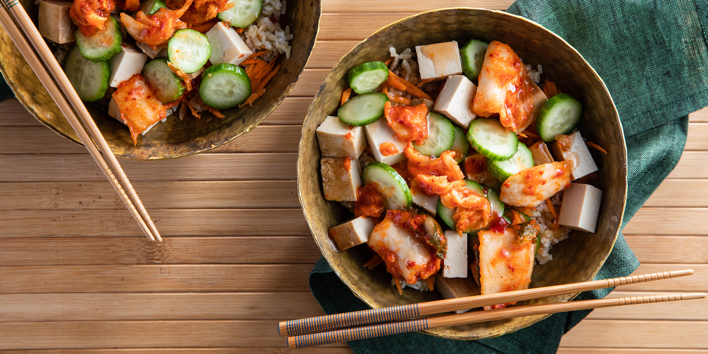 Bibimbap with Kimchi & Sweet Chile Sauce Bibimbap with Kimchi & Sweet Chile Sauce