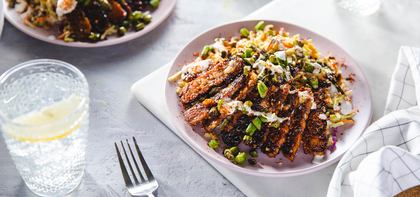 Chopped Salad with Togarashi Tempeh Bacon & Wasabi Ranch Dressing