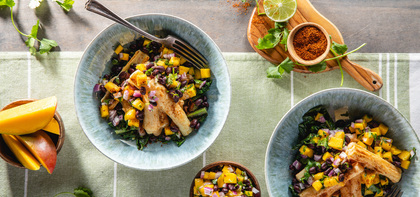 Baja Bowls with Crispy Hearts of Palm & Mango Salsa
