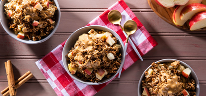Apple Pie Overnight Oats with Cashew Butter & Cinnamon