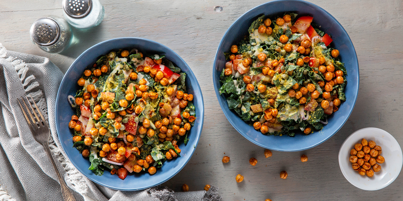 Kale Caesar with Crispy Chickpeas & Nutritional Yeast Kale Caesar with Crispy Chickpeas & Nutritional Yeast