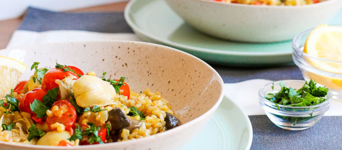 Saffron Scented Vegetable Paella