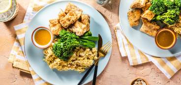 368 173 vegan za atar tofu tenders with broccolini maple mustard dipping sauce hero