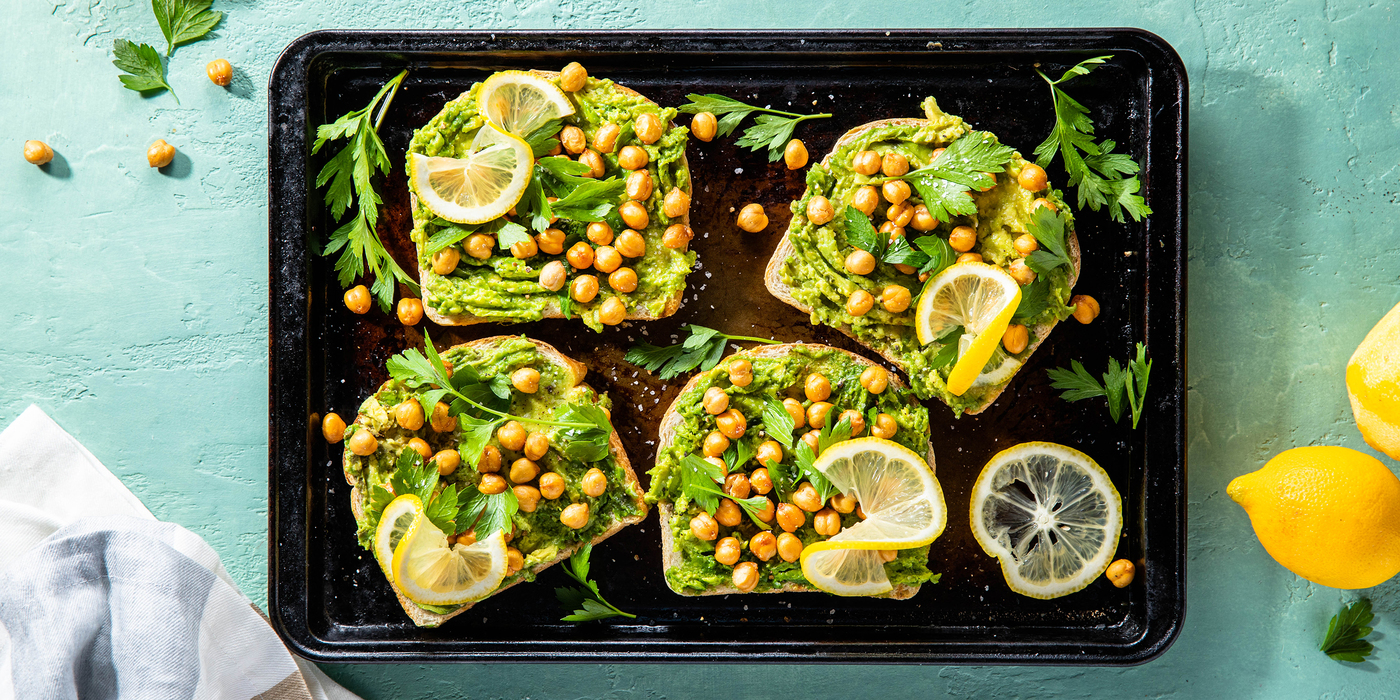 Roasted Chickpea Avocado Toasts with Nutritional Yeast Roasted Chickpea Avocado Toasts with Nutritional Yeast