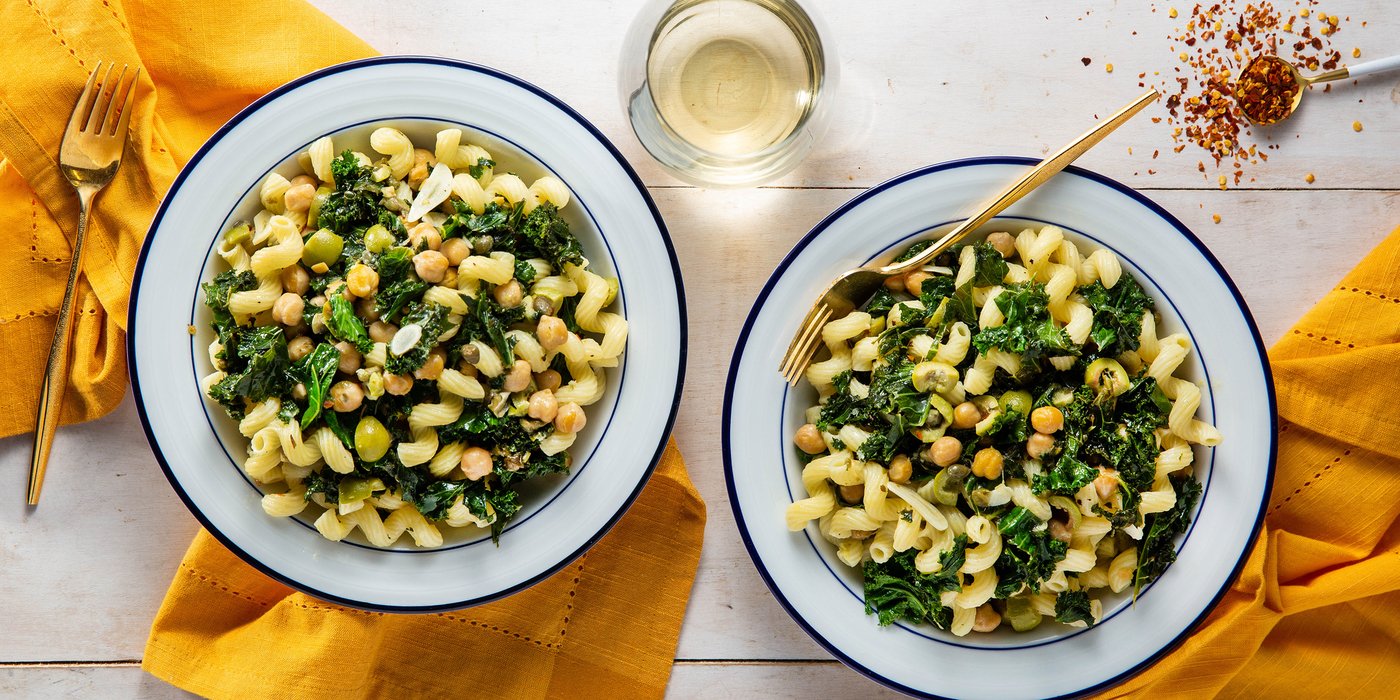 Blond Puttanesca with Chickpeas & Lemon Caper Sauce Blond Puttanesca with Chickpeas & Lemon Caper Sauce