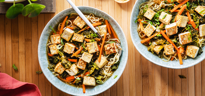 Hot and Sour Soup with Mustard Greens & Crispy Tofu