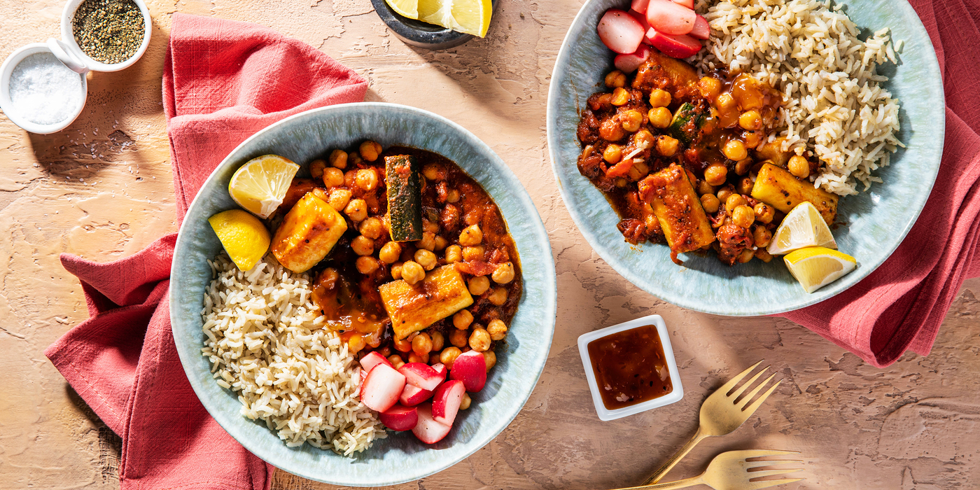 Chickpea Courgette Stew with Mango Chutney & Radishes Chickpea Courgette Stew with Mango Chutney & Radishes