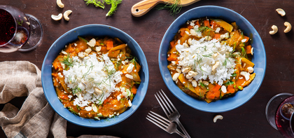 Pumpkin Coconut Curry with Fennel & Jasmine Rice