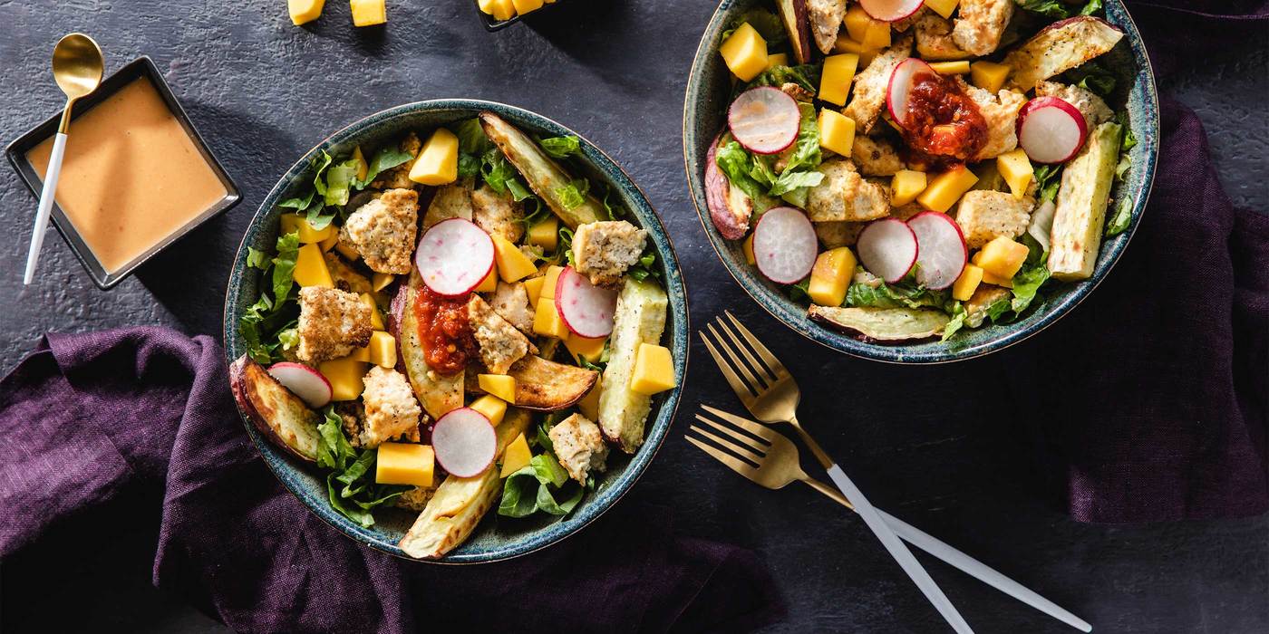 Thai Mango Salads with Coriander Tofu & Japanese Yam Thai Mango Salads with Coriander Tofu & Japanese Yam