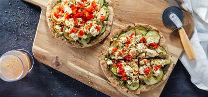Pesto Potato Flatbreads with Zucchini & Tofu Ricotta