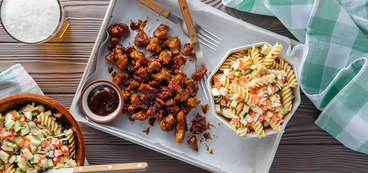 368 173 vegan barbecueseitanwithrotinipastasalad horizontal