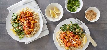 368 173 2485 7638 vegan manchurian cauliflower with sesame tamari bok choy hero