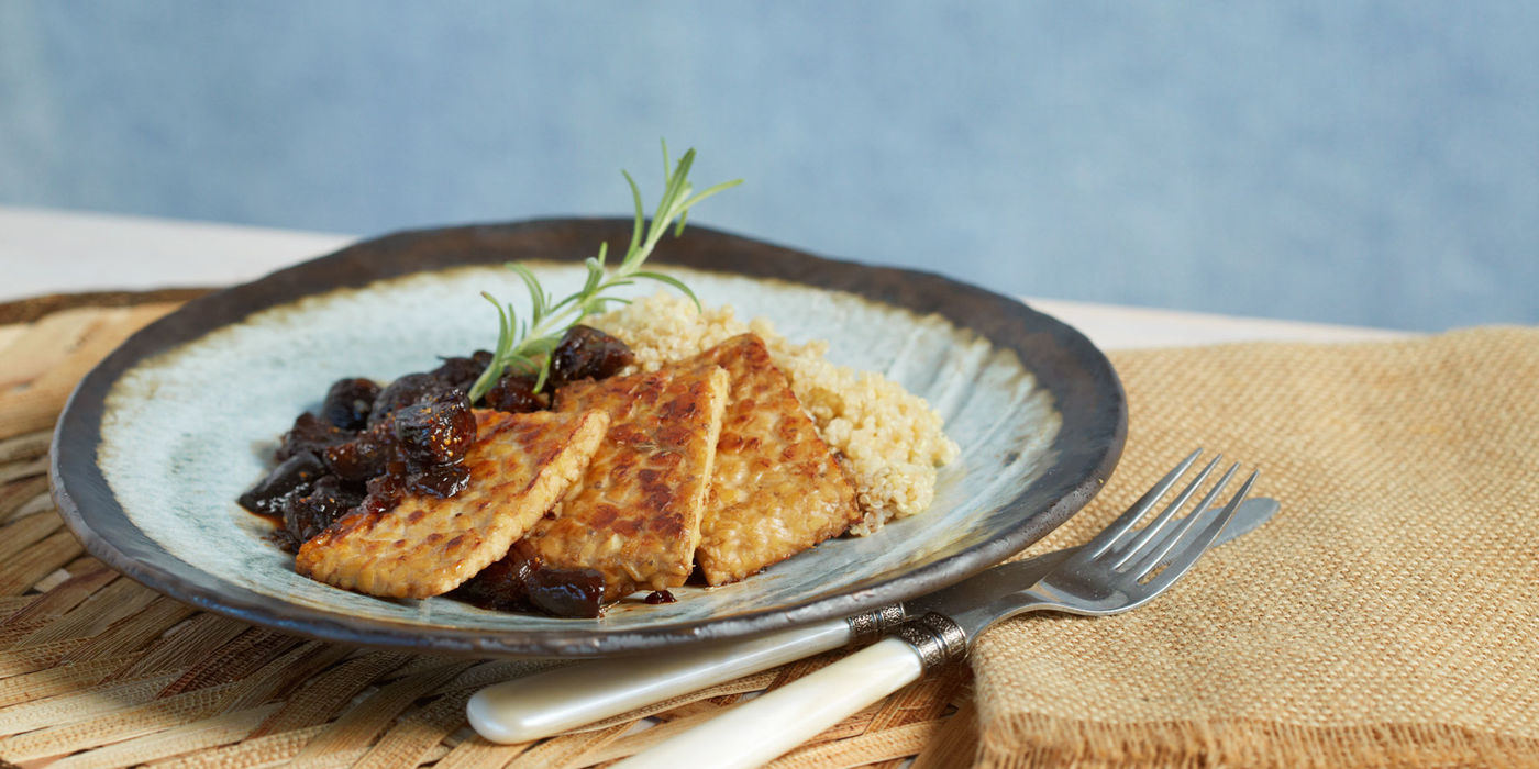 Seared Tempeh with Rosemary Fig Sauce
