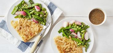368 173 4738 7a6b vegan panfried yuba cake with the first taste of spring hero