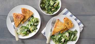 368 173 8b60 b105 vegan spanish potato pepper olive tortilla with garlicky escarole hero1