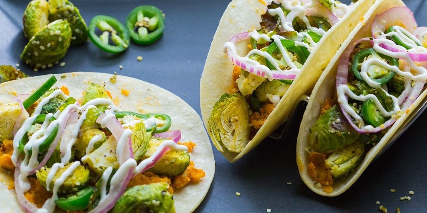 TrickorTreat Tacos with Crispy Sprouts