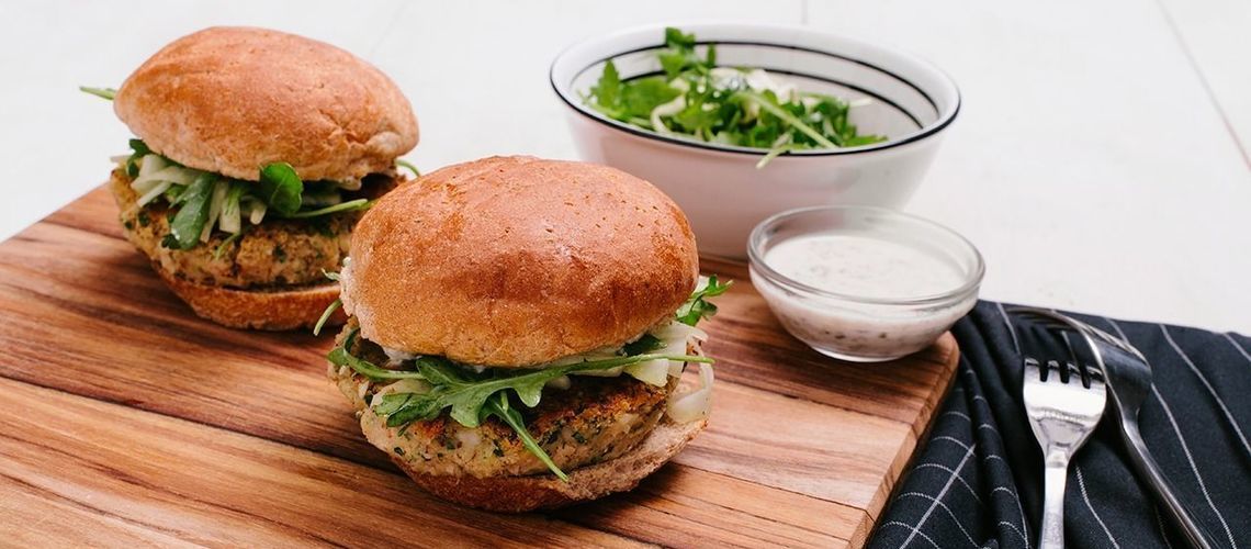 Cannellini Bean Burger with Caper Aioli and Fennel Cannellini Bean Burger with Caper Aioli and Fennel