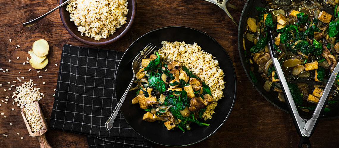 Wicked Healthy Shiitake Tofu Stir-fry with Fermented Black Bean Sauce & Spinach Wicked Healthy Shiitake Tofu Stir-fry with Fermented Black Bean Sauce & Spinach