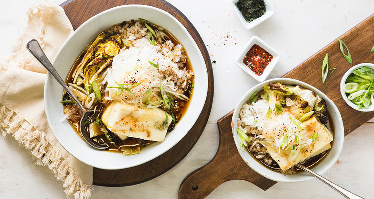 Agedashi Tofu with Sweet Miso Roasted Napa and Daikon Radish Agedashi Tofu with Sweet Miso Roasted Napa and Daikon Radish