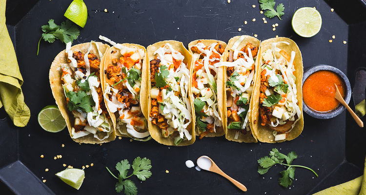 Tempeh Tacos Al Pastor with Pineapple Salsa Tempeh Tacos Al Pastor with Pineapple Salsa