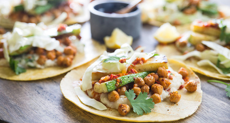 Chickpea Street Tacos with Piri Piri Sauce & Charred Zucchini Chickpea Street Tacos with Piri Piri Sauce & Charred Zucchini