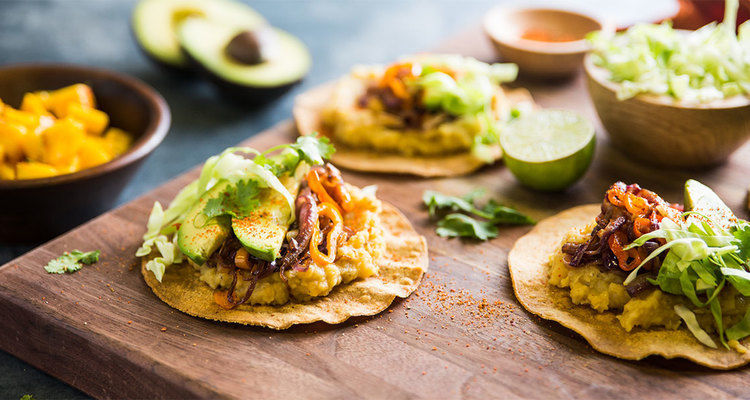 Wicked Healthy Fajita Tostada with Chili-Lime Mango Salad Wicked Healthy Fajita Tostada with Chili-Lime Mango Salad