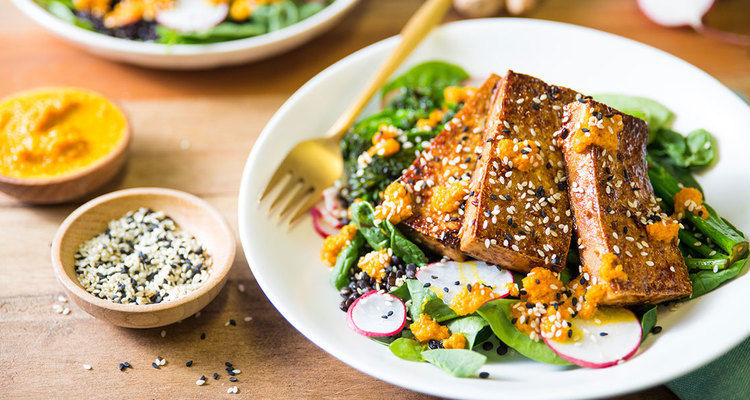 Ginger Tofu with Broccolini and Carrot Ginger Dressing Ginger Tofu with Broccolini and Carrot Ginger Dressing