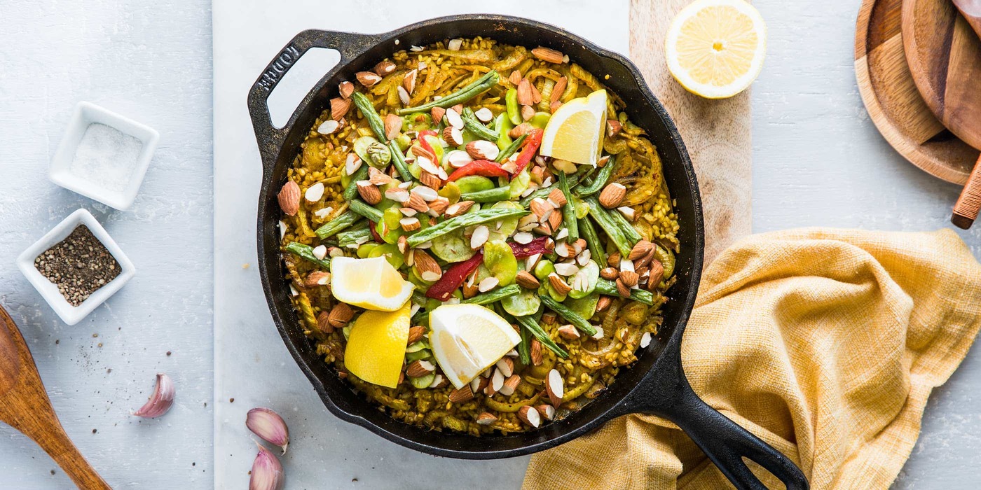 Paella Valencia with Fava Beans and Saffron Paella Valencia with Fava Beans and Saffron