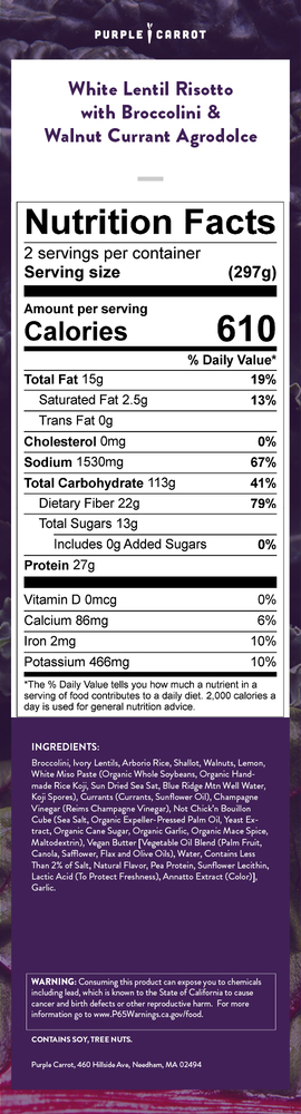 Nutrition label
