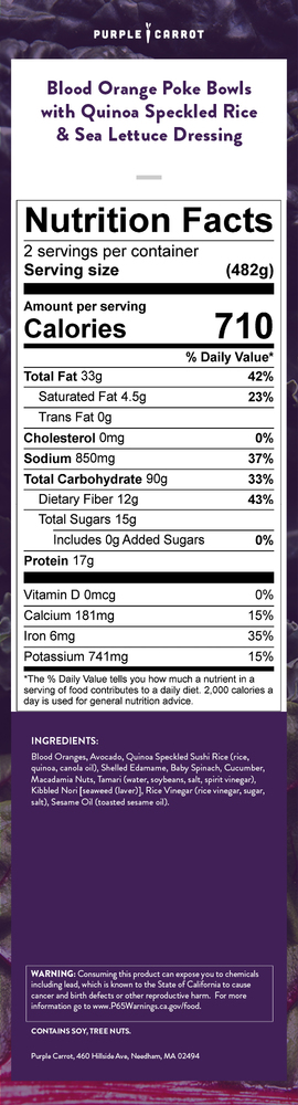 Nutrition label