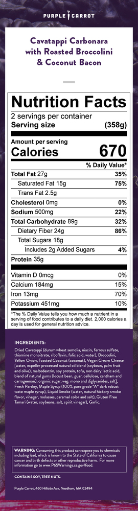 Nutrition label