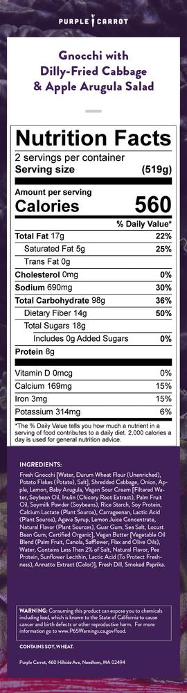 Nutrition label