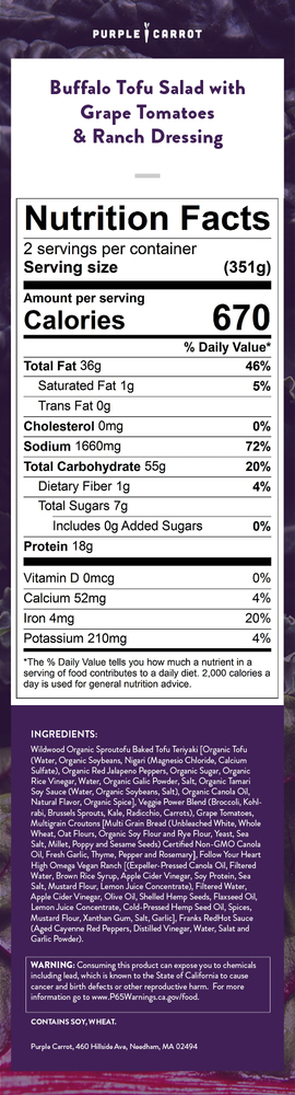 Nutrition label