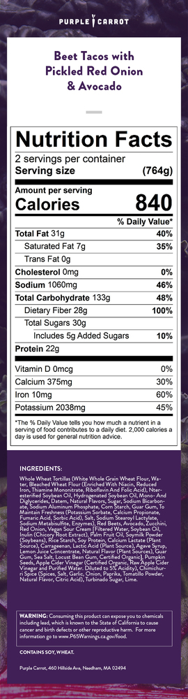 Nutrition label