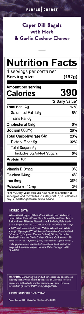 Nutrition label