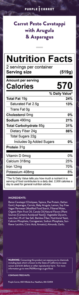 Nutrition label