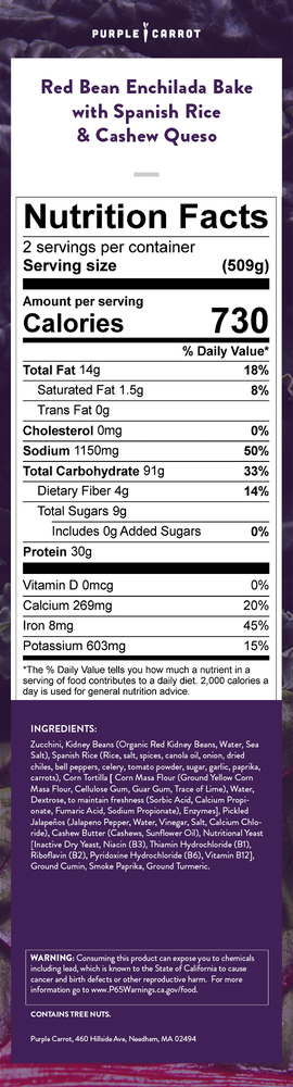 Nutrition label