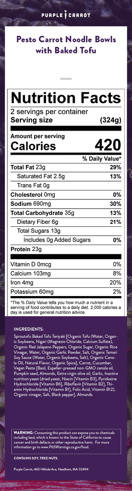 Nutrition label