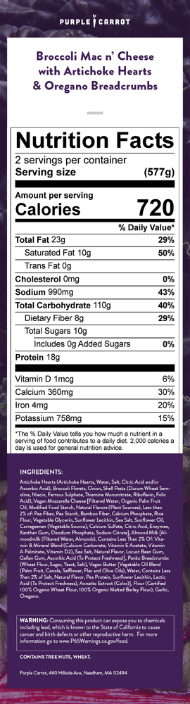 Nutrition label