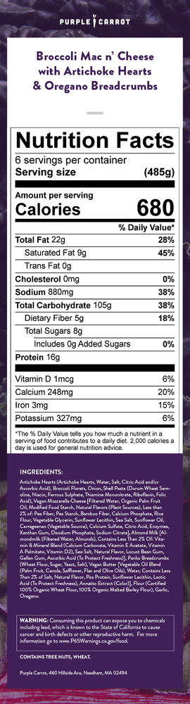 Nutrition label